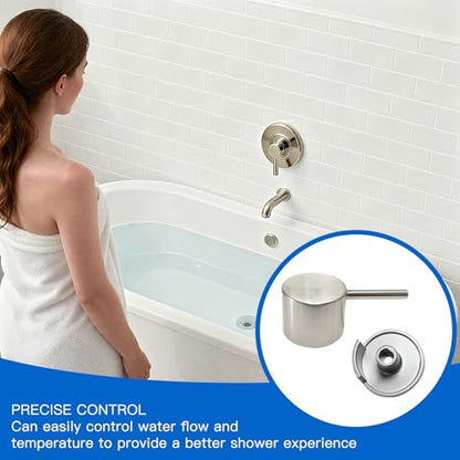 All Metal Replacement for Moen Tub/Shower Lever Handle, Compatible with Moen Posi Temp Shower Handle and for Cartridge,Single Handle Faucets for Adjust Water Volume and Temperature,Brushed Nickel - color: Brushed Nickel