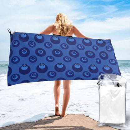 Blueberry Sea Quick Dry Bath Towels - Super Soft Bath Towels for Home, Spa, Gym, Travel - color: Blueberry Sea, size: 27.5"x55"