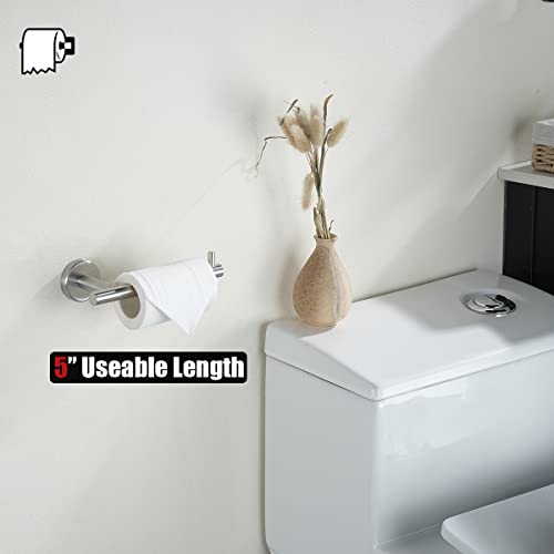 JQK Toilet Paper Holder, 5 Inch 304 Stainless Steel Tissue Paper Dispenser, Brushed Nickel Wall Mount 2 Pack, TPH100-BN-P2 - color: Brushed, size: Bar(2 Pack)