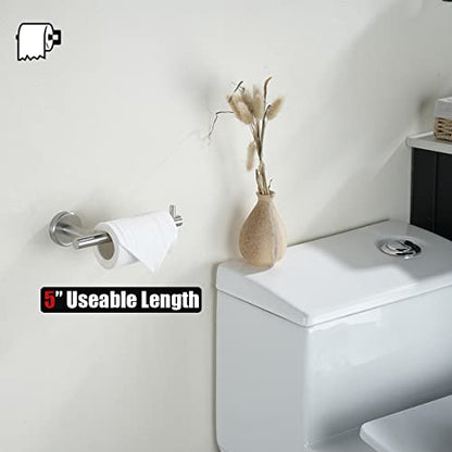 JQK Toilet Paper Holder, 5 Inch 304 Stainless Steel Tissue Paper Dispenser, Brushed Nickel Wall Mount 2 Pack, TPH100-BN-P2 - color: Brushed, size: Bar(2 Pack)