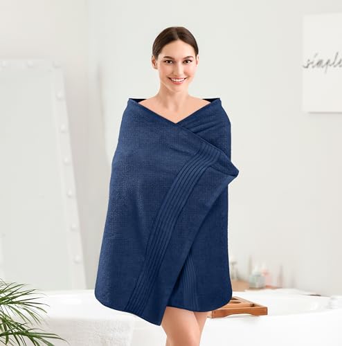 Utopia Towels Luxurious Bath Towels Set, 27x54 in, 4 Pack, Soft, Navy | Soft Luxurious Ring Spun Cotton Bath Towels - Lightweight, Highly Absorbent, Quick-Drying, Ideal for Daily Use - color: Navy