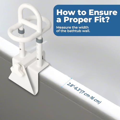 Bathtub Handles for Seniors: Triple Grip Adjustable Bathroom Grab Bars,Supports 350 LBS Safety Rail for Elderly,Disabled,Tub Grab Bars for Side of Tub