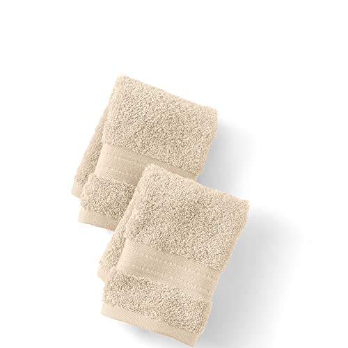 Lands' End Supima Cotton 6 Piece Bath Towel Set Washcloth Set, 2 Piece Dark Sand - color: Dark Sand, size: Washcloth Set, 2 Piece