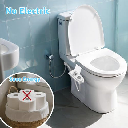 Aünsffer Bidet Toilet Attachment,Non-Electric 3 Wash Modes, Adjustable Water Pressure, Cold Water, White - color: White