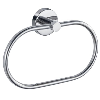 Towel Ring for Bathroom, Chrome Towel Bar Hangers Wall Mount, Stainless Steel Hand Towel Holder, Modern Round Towel Hanger by Eolax - color: Chrome