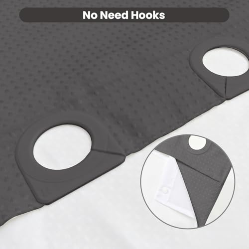 Inhousolu No Hook Shower Curtain with Removable Snap-in Liner, Waffle Weave 230 GSM Polyester, Weighted Hem, Water Repellent Washable, 72 x 78 Inch, Graphite Gray - color: Graphite Gray, size: 72"W x 78"L (Pack of 1)