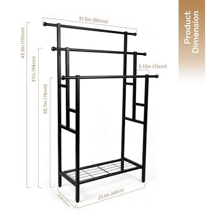 3-Tier Free Standing Metal Ladder Towel Rack | Oversized ladder towel rack, free standing metal towel holder with shelf for storing towels and bathroom supplies