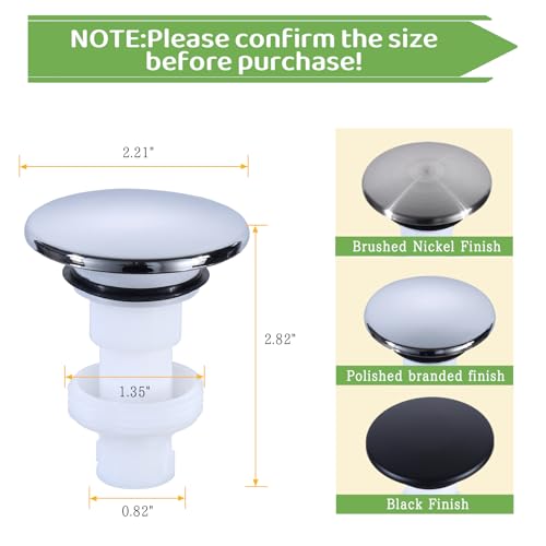Replacement for Pfister 972098A Push-Seal Drain Assembly - Polished Chrome Drain Plug - Genuine Replacement Part - color: Chrome