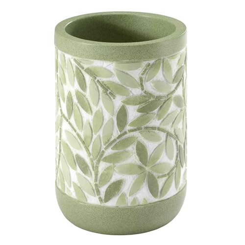 Avanti Linens - Tumbler, 100% Hand-Painted Resin Bathroom Accessories, Botanical Home Decor (Stratford) - size: Tumbler