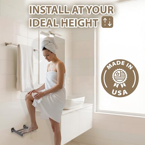 Shower Foot Rest and Shaving Pedestal - Wall Mount Folding Shower Ledge/Elevate Foot for Comfort/Safely Shave Legs and Wash Feet/Supports 200 lbs/ 304 Stainless/Oil Rubbed Bronze/ 9”x 8” - color: Oil Rubbed Bronze