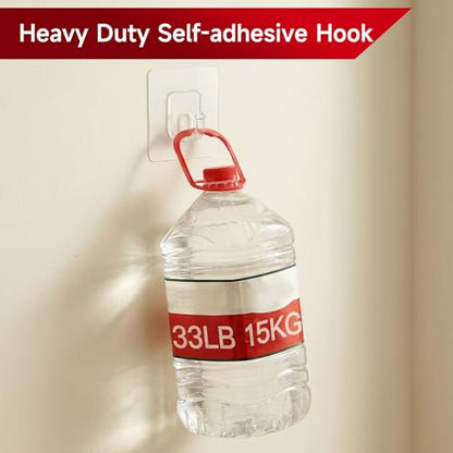 20 Pack Invisible Adhesive Hooks for Hanging, Shower Hook for Inside Shower | Heavy Duty, Waterproof & Rustproof, Clear Sticky Hooks for Walls No Damage, Multi-Use for Kitchen, Bathroom, Bedroom, Office - size: Large Clear Hooks - 20 Pcs