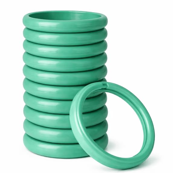 12 Piece Plastic Basic Locking Round Hook Easy Gliding Shower Curtain Rings Fits All Standard Size Shower Rods (Turquoise) - color: Turquoise