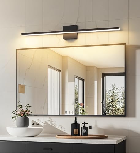 JUSHENG Black Vanity Lights Fixtures LED for Bathroom 5CCT Dimmable LED Bar | 5CCT Dimmable Bathroom Vanity Light Fixtures LED Vanity Light Bar 31.5'' Inch 32W ETL Certificated - color: Black-5CCT, size: 31.5'' Long-Dimmable