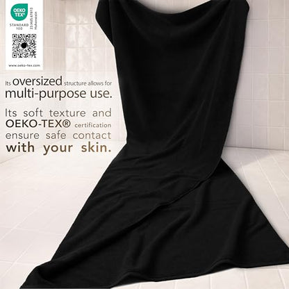Cotton Paradise 100% Cotton Turkish Towel, Soft Absorbent Quick Dry, 40x80 Oversized Bath Sheet Towel, Coal Black - color: Coal Black, size: 40"x80"