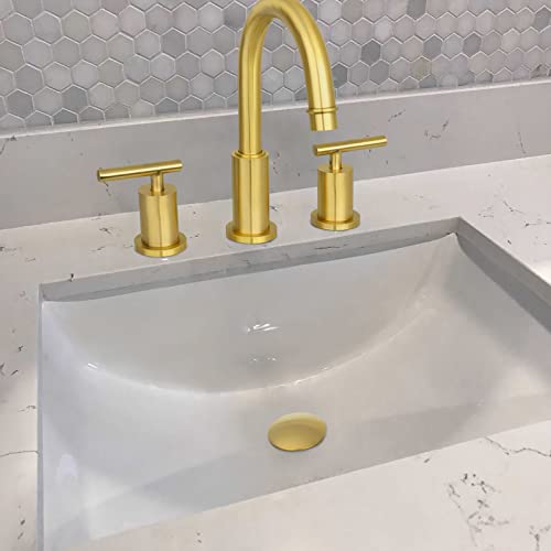 Brass Gold Push Button Bathroom Sink Drain Stop & Pop Lavatory Stopper Without Overflow Bathroom Basin - color: Brass Gold, style: Without Overflow