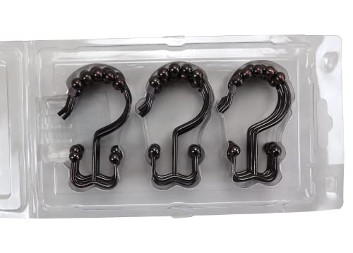 Iconikal 12-Pack Shower Curtain Double-Hooks Oil Rubbed Bronze