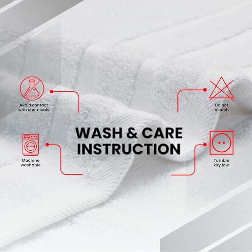 Infinitee Xclusives 100% Ring-Spun Cotton Bath Towels for Bathroom - Pack 2 | Luxury Super Soft, Absorbent & Quick-Drying |27x54 inches| Large Bathroom Towels Set |600 GSM| Gym, Shower, Spa & Hotel Use - color: Brilliant White