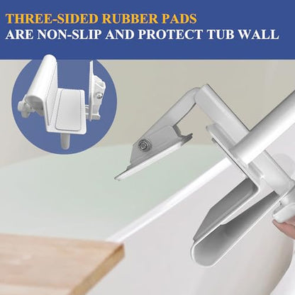 Bathtub Safety Rail Adjustable Shower Grab Bar - White Medical Bathtub Handle Grab Bars for Bathroom, Safety Handle Rail Heavy Duty for Seniors and Elderly