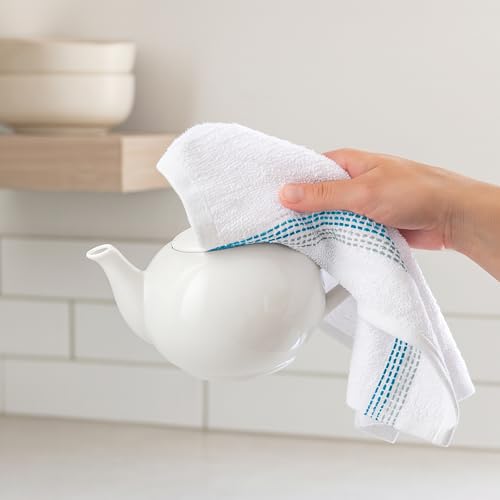 100% Cotton Washcloths 12x12 in, Teal (10 Pack) - color: Teal