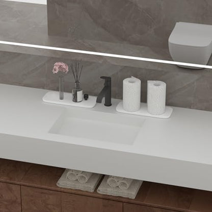 Premium Ceramic Bathroom Tray – Sleek Non-Slip Organizer for Shower, Countertop, Vanity | 10x4inch | Easy-Clean, Corrosion-Resistant