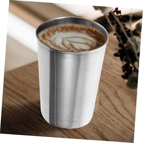 Stainless Steel Tumbler Cup Multi Use Drinkware for Water Juice and Mouthwash Easy to Clean Silver Finish for Home Parties and Travel - size: 8.50X6.00X6.00CM