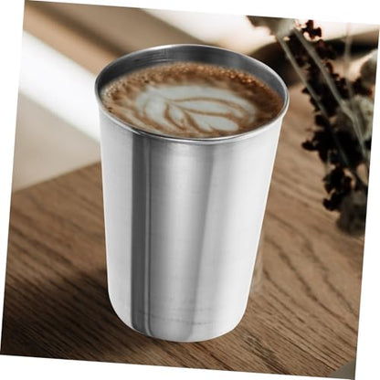 Stainless Steel Tumbler Cup Multi Use Drinkware for Water Juice and Mouthwash Easy to Clean Silver Finish for Home Parties and Travel - size: 8.50X6.00X6.00CM