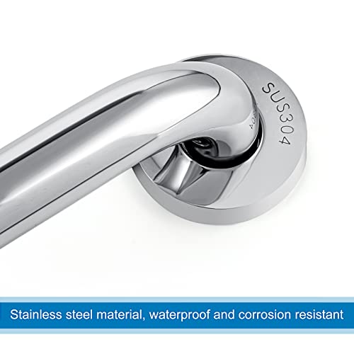 Blulu 2 Set Shower Grab Bar Stainless Steel Bathroom Grab Bar Handle Anti Slip Heavy Duty Bathtub Handle Support Balance Hand Rails for Bathroom Elderly Handicap Senior Pregnant (16 Inch) - size: 16 Inch
