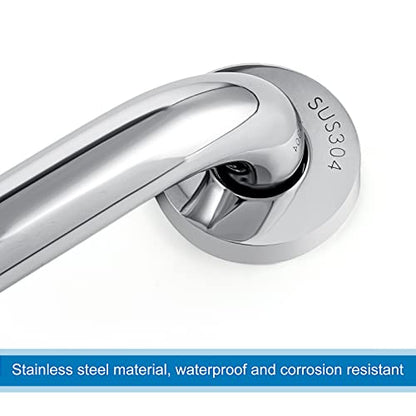 Blulu 2 Set Shower Grab Bar Stainless Steel Bathroom Grab Bar Handle Anti Slip Heavy Duty Bathtub Handle Support Balance Hand Rails for Bathroom Elderly Handicap Senior Pregnant (16 Inch) - size: 16 Inch