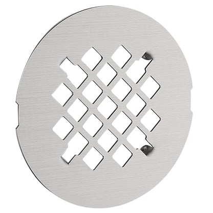 4-1/4 inches Snap-On Round Shower Drain Cover, Stainless Steel (Brushed Nickel) - color: Brushed Nickel