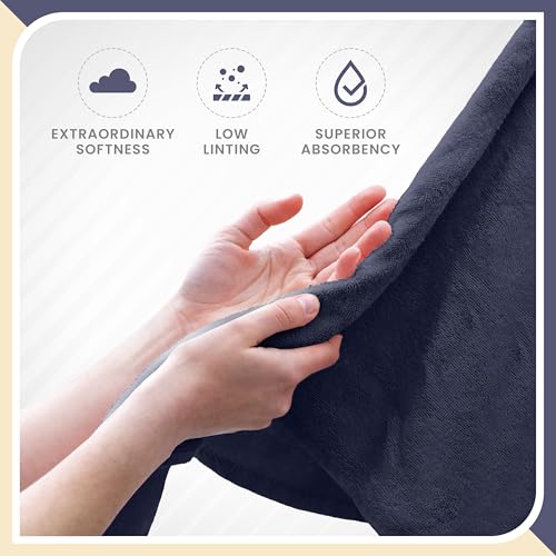 Martex 6-Piece 100% Ringspun Cotton Towel Set, Dark Blue | Quick Dry, Super Absorbent & Soft, Lightweight, 2 Bath, 2 Hand, 2 Wash Cloths - color: Dark Blue