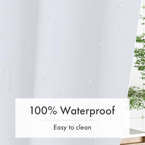 White Shower Curtain Liner with Magnets, 72x72 Plastic Shower Liner PEVA Waterproof Medium Weight Inside Shower Curtains Liner for Bathroom with Rustproof Grommet - color: White, size: 72"W x 72"L (Pack of 1)