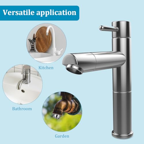 IMIKEYA 8pcs Faucet Adapters Set, Copper Sink Faucet Aerator Adapters, Female to Male Faucet Hose Connectors for Kitchen And Bathroom Use