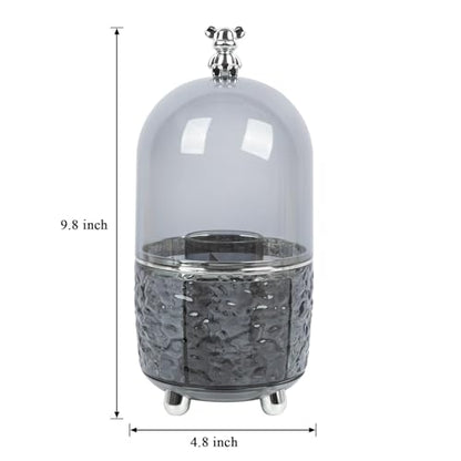 Dezzer Makeup Brush Holder with Lid, 360 Rotating Dustproof Make Up Organizers, 6 Slot Make up Brush Holder for Vanity Bathroom Countertop Office, Gray - size: 4.8x9.8 inch-Gray
