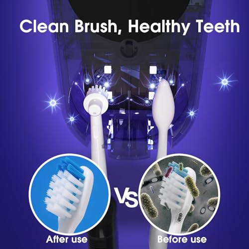 iHave UV Toothbrush Sanitizer Holder 2 Slots Wall Mounted Wave Sensor Auto - color: White