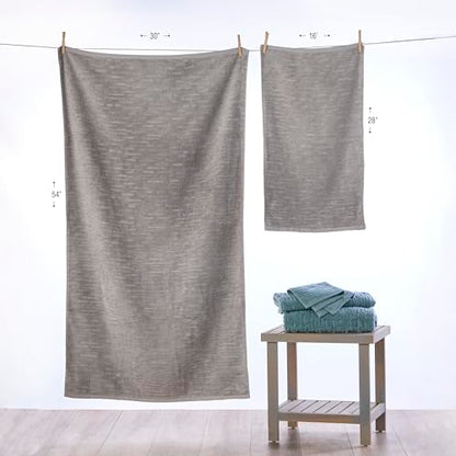 SKL Home CloudSoft Cotton Luxury Bath Towel for Bath & Gift, Gray - color: Gray, style: Bath Towel
