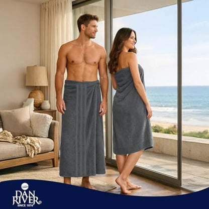 DAN River 2 Pack Bath Sheets Extra Large 35x70, Large Bath Towels for Adults, XL Oversized Heavy Duty Towel Set, 600 GSM 100% Ring Spun Cotton, Soft Quick Dry, Grey - color: Gray, size: Bath Sheet 35x70" (PK 2)