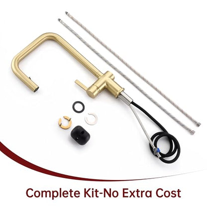 SUMERAIN Pull Out Kitchen Faucet with Dual Sprayer Mode, Brushed Gold | Single Hole, Stainless Steel, Modern Sink Faucet, Single Handle, 360° Swivel Spout, Easy Installation - color: Brushed Gold