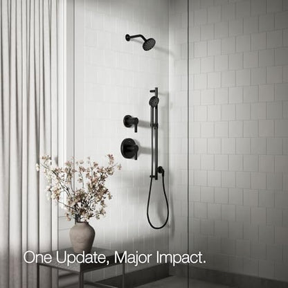 KOHLER K-33641-H-BL Elate® Single-Function Showerhead, 1.5 GPM, Efficient Water Flow, Durable Construction Shower Head, Simple Setup, Matte Black - color: Matte Black, size: 1.5 GPM