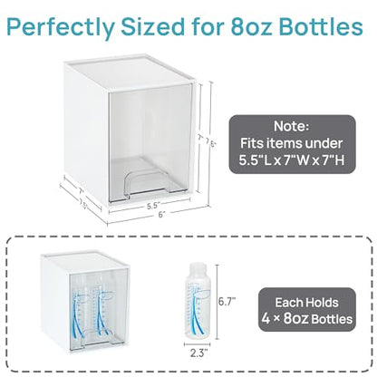 Vtopmart White Stackable Storage Drawers, 2 Pack Tall Organizers | Pull-Out Drawers, Stackable Design for Skincare, Cosmetics, Beauty Supplies, Vanity, Bathroom, Cabinet and Countertop - style: 2pack High White