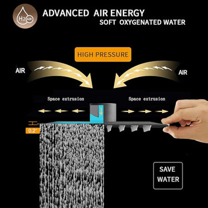 6 In Rain Shower Head High Pressure Rainfall Shower Head Matte Black | Square Rain Bathroom Showerhead, High Flow, Large Stainless Steel, Ceiling Mounted, Wall Mounted, Waterfall Full Body - color: Black, size: 6 Inch