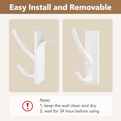 pickpiff White Self-Adhesive Hook, 13LB Hanger for Coat/Towel, 6 Pack - color: White, size: 6 Pack