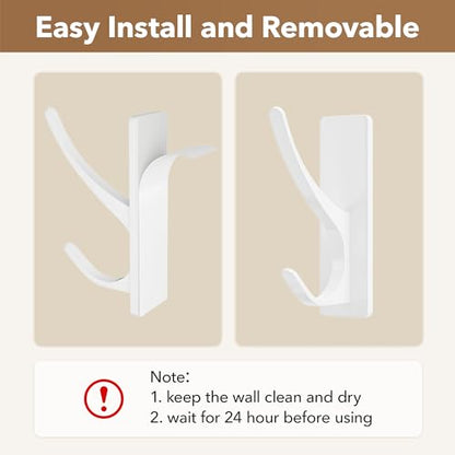pickpiff White Self-Adhesive Hook, 13LB Hanger for Coat/Towel, 6 Pack - color: White, size: 6 Pack
