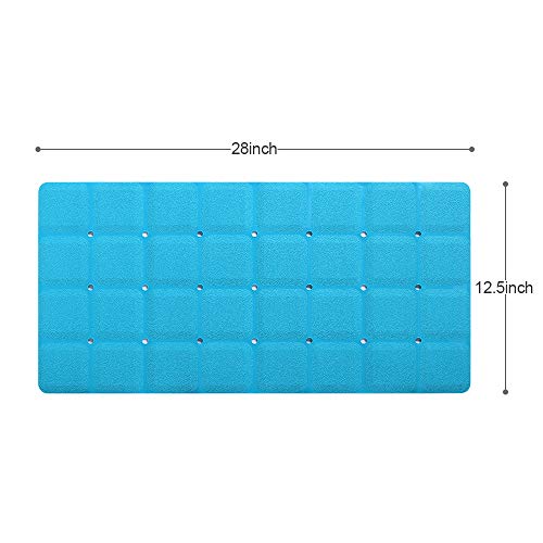 Webos Foldable Non Slip Silicon Bath Mat Bathtub mat Shower mats no Suction Cups for Textured Tub and Reglazed Tub(Foldable-Blue, 28-inch x 14-inch) - color: Foldable-blue