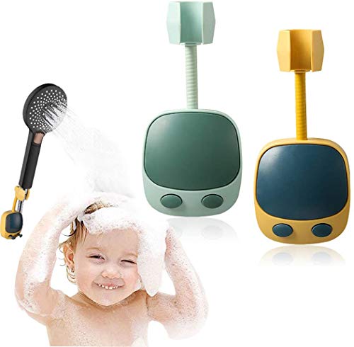 2PCS Shower Head Holder Strong Adhesive 360 Degree Rotatable Adjustable Handheld Shower Wand Holder Wall Mount Bracket for Bathroom