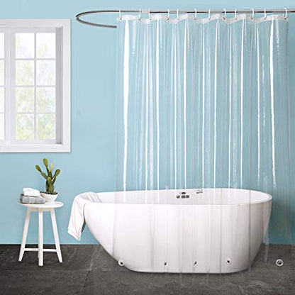 EurCross 9G Clear Extra Long Shower Curtain Liner 72 x 84 inches Long with 5 Magnets, Transparent Heavy Duty Weighted PEVA Plastic Shower Curtains Liner for Shower Bathroom - color: Clear, size: 72"W x 84"L (Pack of 1)