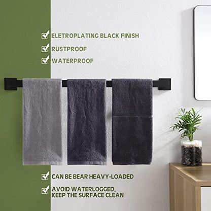KOKOSIRI 32-Inch Single Towel Bar, Bathroom Kitchen Towel Holder, Wall Mounted SUS304 Stainless Steel Towel Rack 2 Pack, Matte Black, B4003BK-L32-P2 - color: Matte Black, size: 32-Inch (2 Pack)