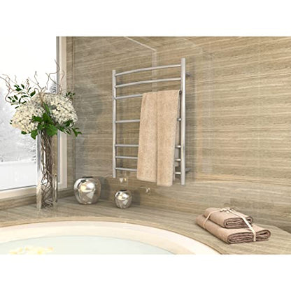 ANZZI Gown 7 Bar Wall Mounted Towel Warmer in Brushed Nickel, Energy | This Heated Rack Will Safely Quickly And Evenly Warm Large, Finish Fast Heating Simple Pluging, Premium Sustainable Material - color: Brushed Nickel