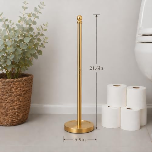 Songtec Toilet Paper Holder Stand Reserve for Bathroom, Holds 4/5 Rolls, Compact TP Roll Holder Storage, Stainless Steel (Gold) - color: Gold