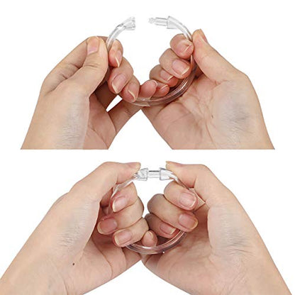 Shower Curtain Rings-12 Pack- Plastic Shower Curtain Hooks O-Shaped Rings Hook Glide Easily on Bathroom Shower Rod(Clear)