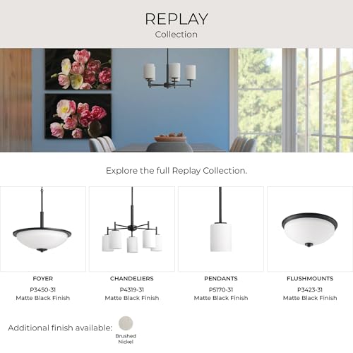Replay Collection 4-Light Etched Glass Modern Bath Vanity Light Textured Black - color: Textured Black, size: 4-Light